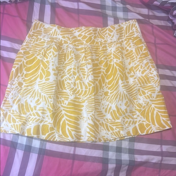 LOFT Yellow Pleated Bubble Mini Skirt - Picture 1 of 3